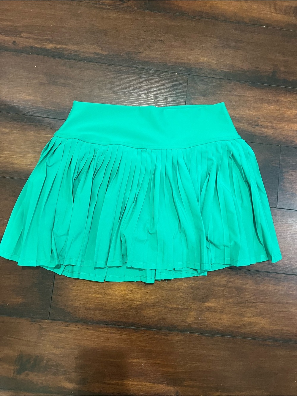 Pleated Green Women’s Skirt - Flared Mini Skirt